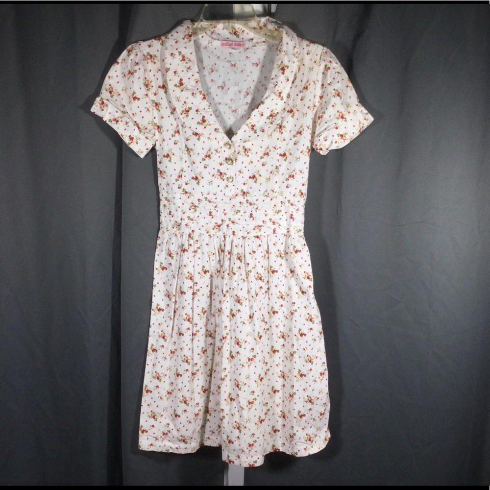 Trollied Dolly Floral Collared Dress - M